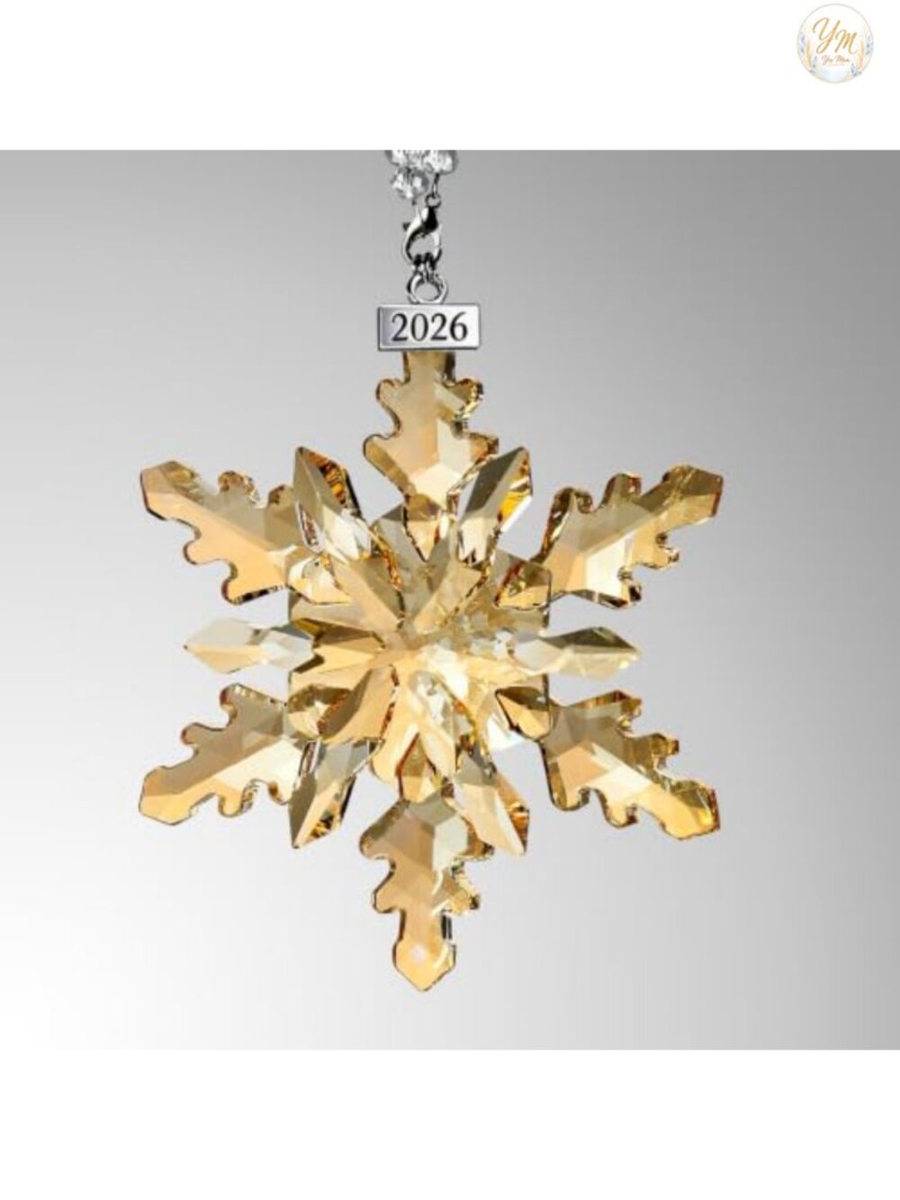 Crystal Snowflake Ornament 2026 Christmas Tree Hanging Decor Sun Catcher